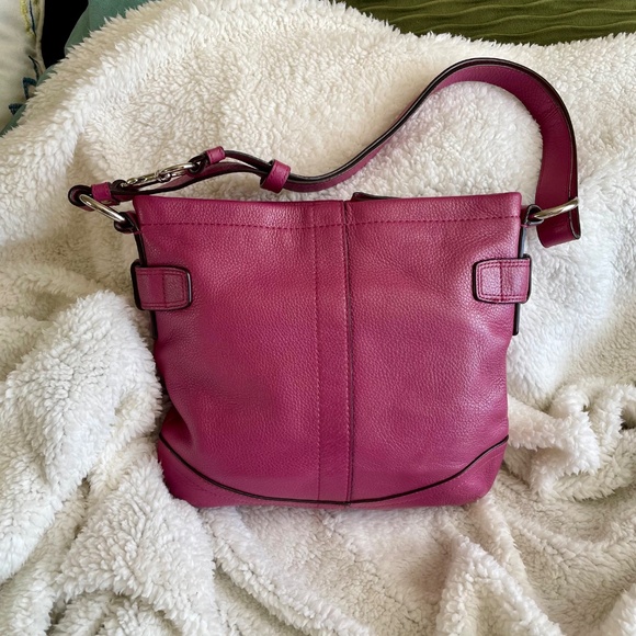 Coach Pink Chain Duffle Convertible Leather Crossbody Bag - Picture 2 of 6